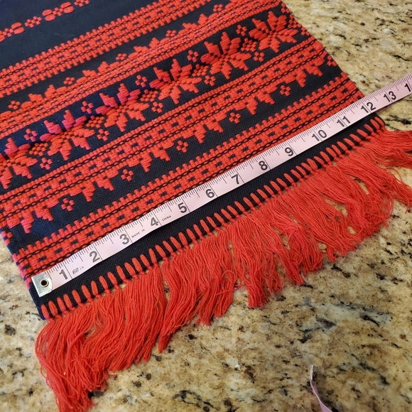 Red Woven Runner, Placemats, Table Cover - Picture 2 of 10